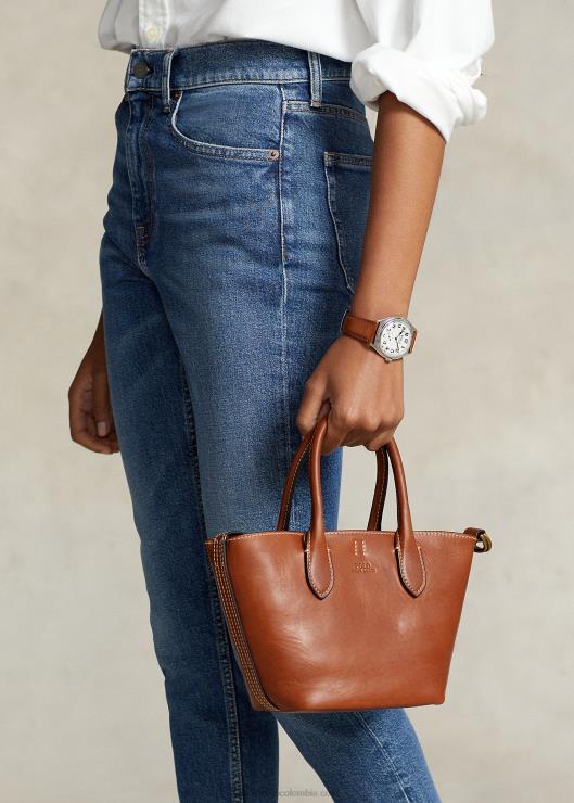 bolso shopper Bellport mini de piel mujer Cuoio Ralph Lauren 2XR2V5205