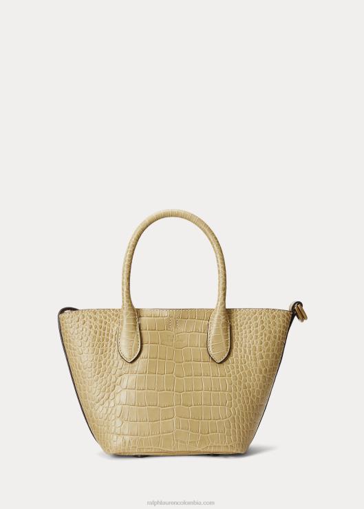 bolso shopper bellport pequeño de piel repujada mujer arena Ralph Lauren 2XR2V5211