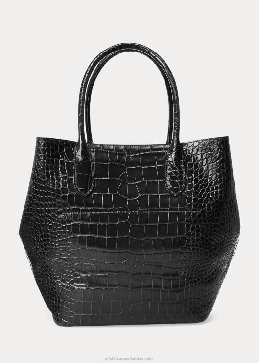 bolso shopper con campana grande en relieve mujer negro Ralph Lauren 2XR2V5225