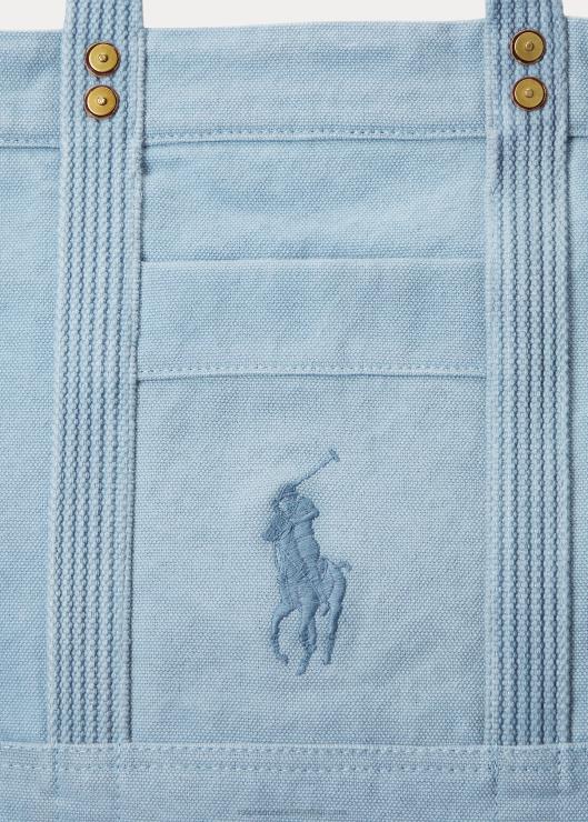 bolso shopper mediano de lona mujer índigo Ralph Lauren 2XR2V5240