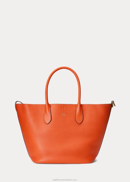 bolso shopper mediano reversible de piel mujer puesta de sol naranja Ralph Lauren 2XR2V5214