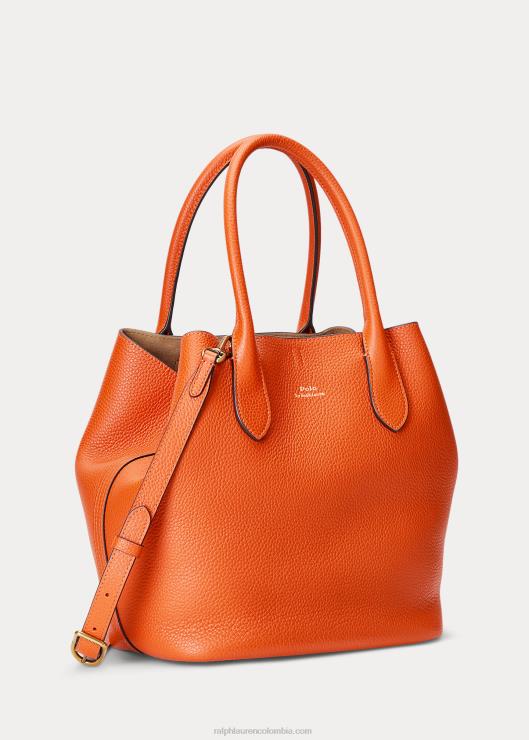 bolso shopper mediano reversible de piel mujer puesta de sol naranja Ralph Lauren 2XR2V5214