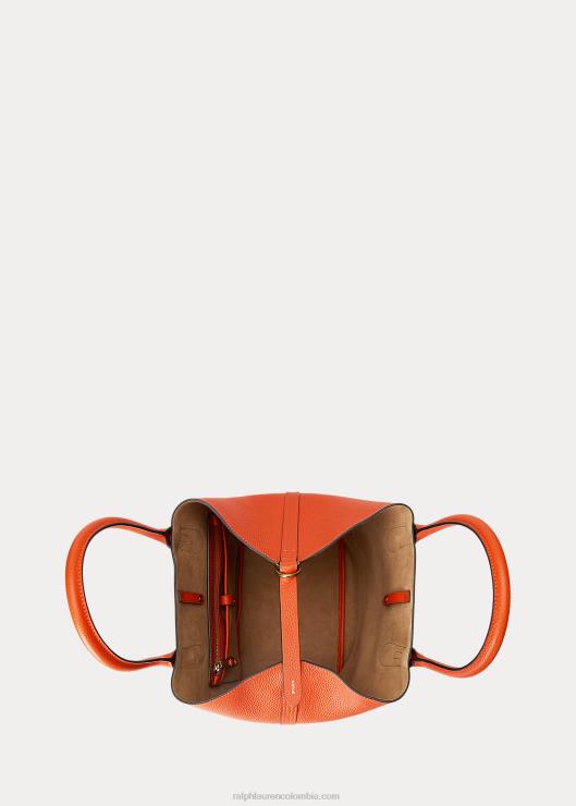 bolso shopper mediano reversible de piel mujer puesta de sol naranja Ralph Lauren 2XR2V5214