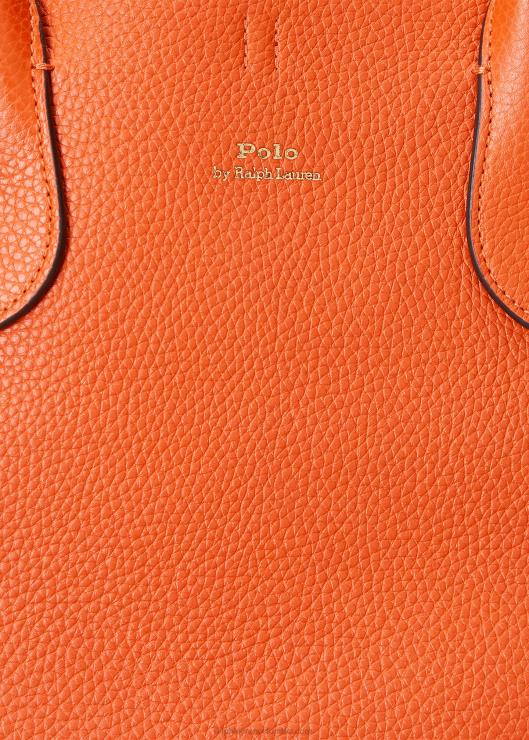 bolso shopper mediano reversible de piel mujer puesta de sol naranja Ralph Lauren 2XR2V5214