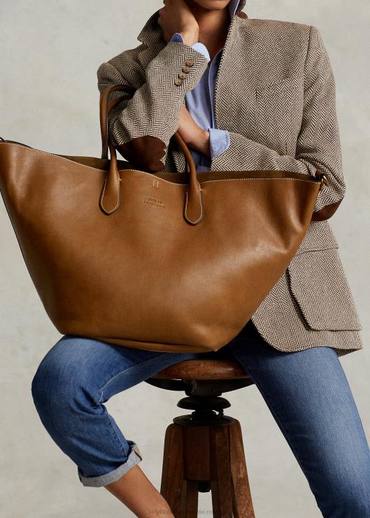 bolso tote Bellport grande de piel mujer Cuoio Ralph Lauren 2XR2V5221