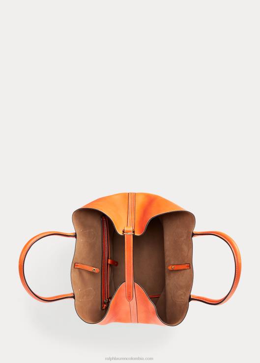 bolso tote Bellport grande de piel mujer caqui Ralph Lauren 2XR2V5220