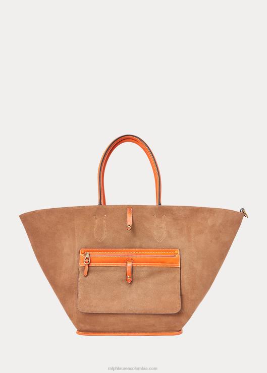 bolso tote Bellport grande de piel mujer caqui Ralph Lauren 2XR2V5220