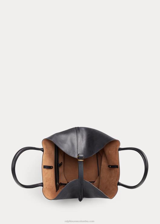 bolso tote Bellport grande de piel mujer negro Ralph Lauren 2XR2V5222