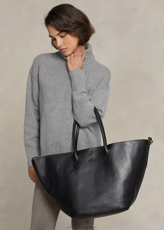 bolso tote Bellport grande de piel mujer negro Ralph Lauren 2XR2V5222