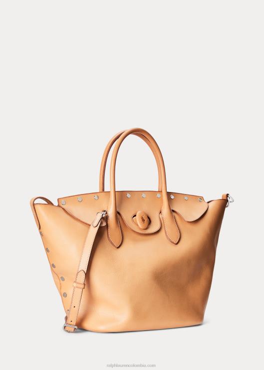 bolso tote Bellport mediano con tachuelas mujer natural Ralph Lauren 2XR2V5215
