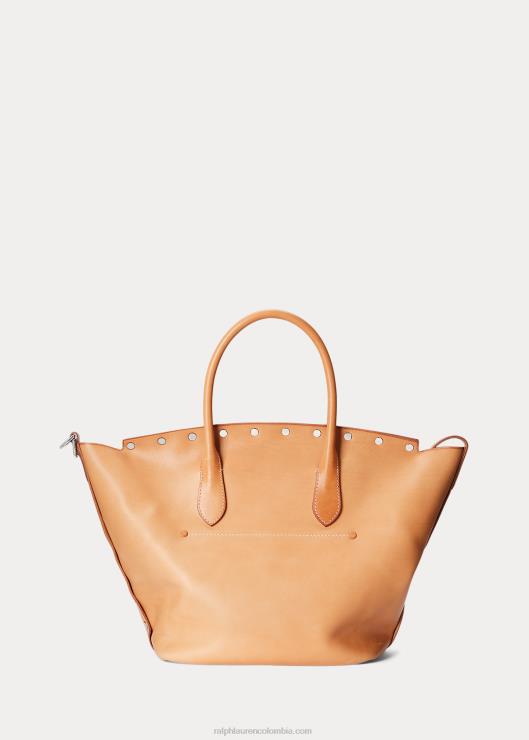 bolso tote Bellport mediano con tachuelas mujer natural Ralph Lauren 2XR2V5215
