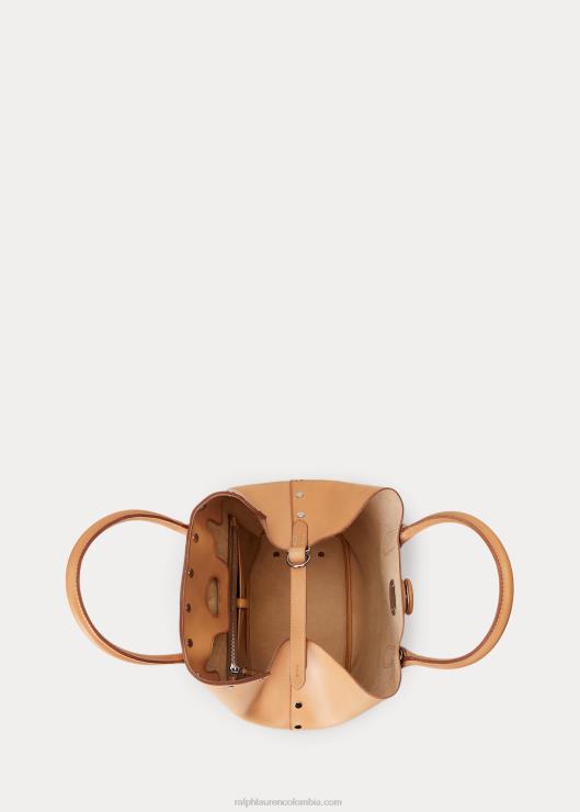 bolso tote Bellport mediano con tachuelas mujer natural Ralph Lauren 2XR2V5215