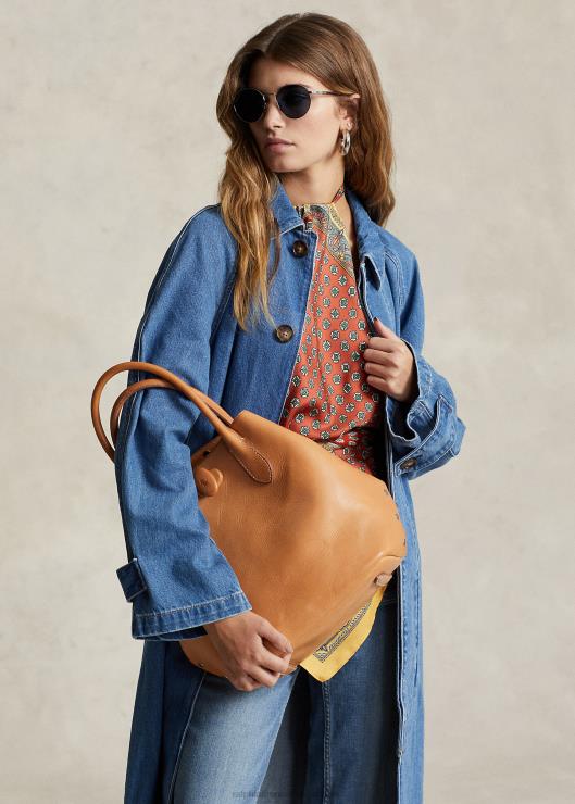 bolso tote Bellport mediano con tachuelas mujer natural Ralph Lauren 2XR2V5215