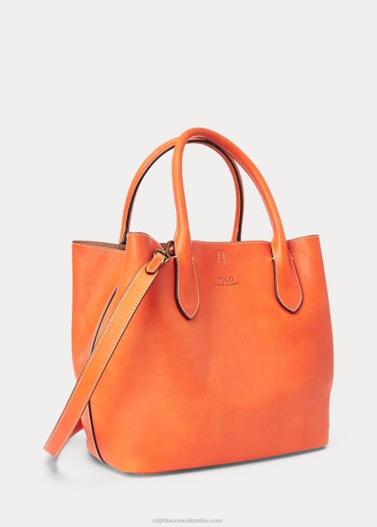 bolso tote Bellport mediano de piel mujer caqui Ralph Lauren 2XR2V5218