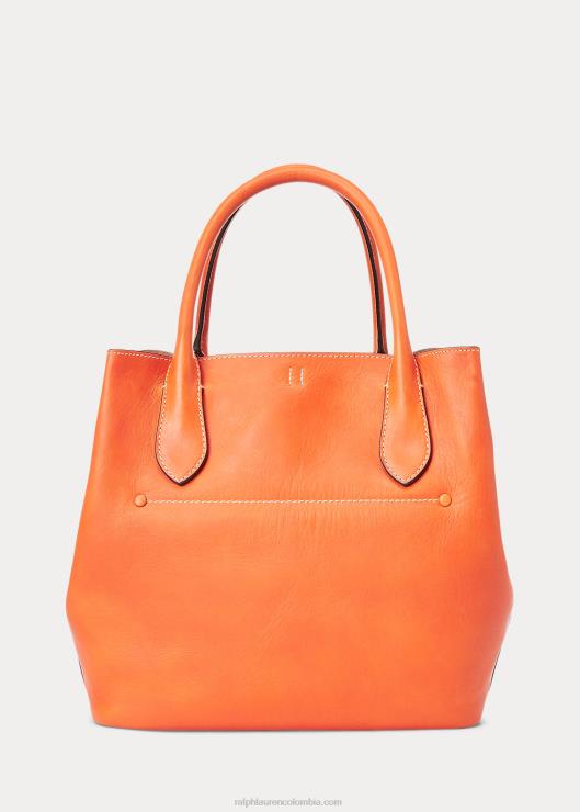 bolso tote Bellport mediano de piel mujer caqui Ralph Lauren 2XR2V5218