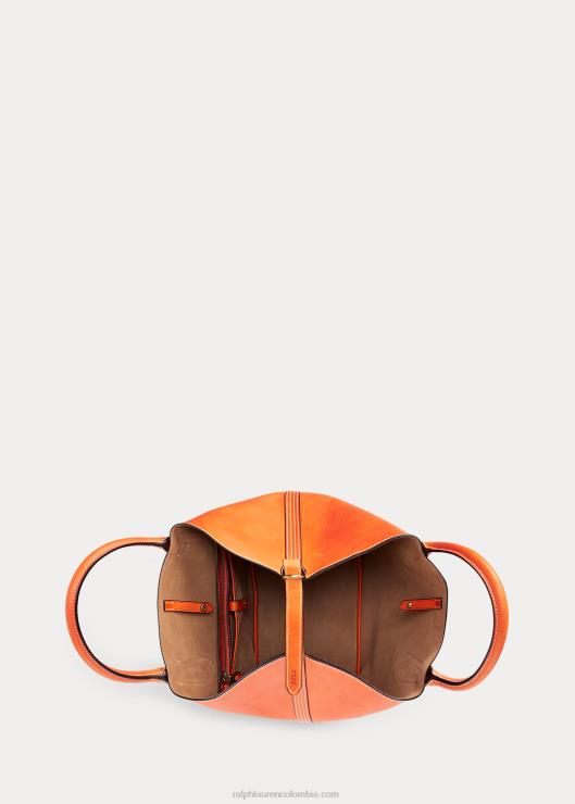 bolso tote Bellport mediano de piel mujer caqui Ralph Lauren 2XR2V5218