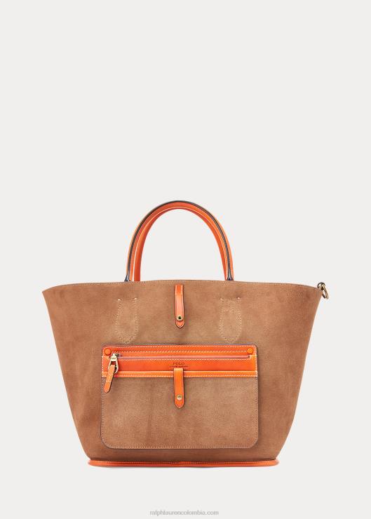 bolso tote Bellport mediano de piel mujer caqui Ralph Lauren 2XR2V5218