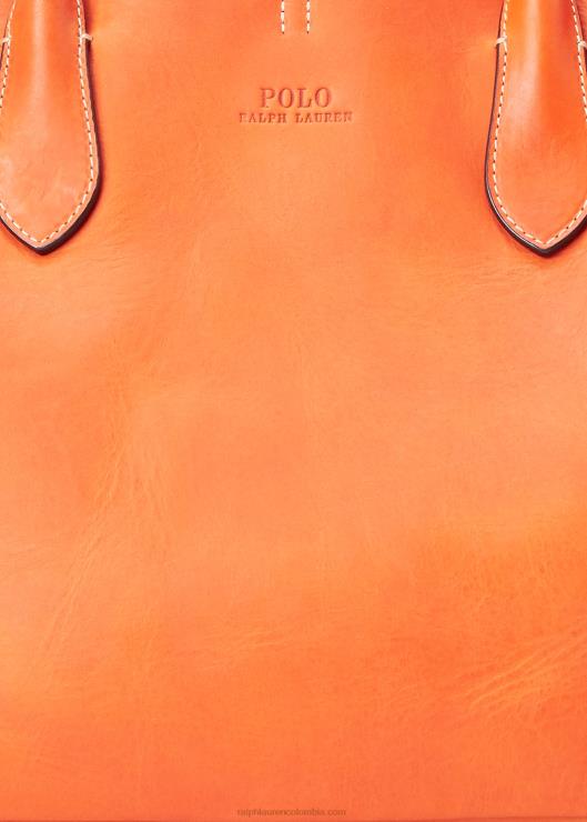 bolso tote Bellport mediano de piel mujer caqui Ralph Lauren 2XR2V5218