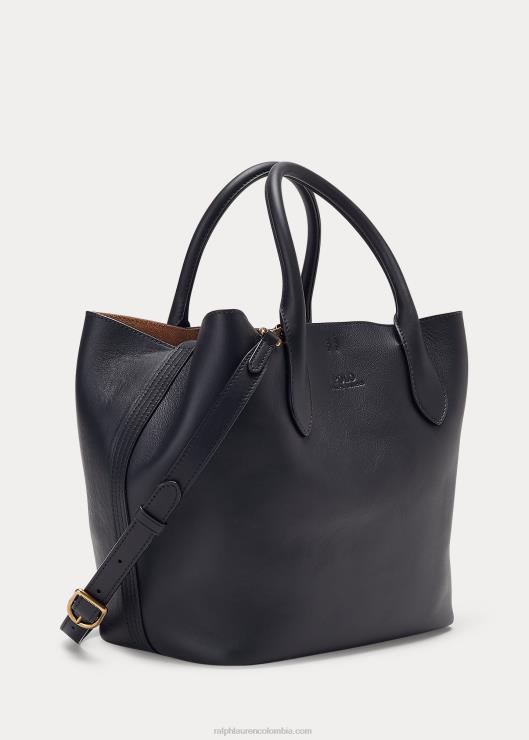 bolso tote Bellport mediano de piel mujer negro Ralph Lauren 2XR2V5219