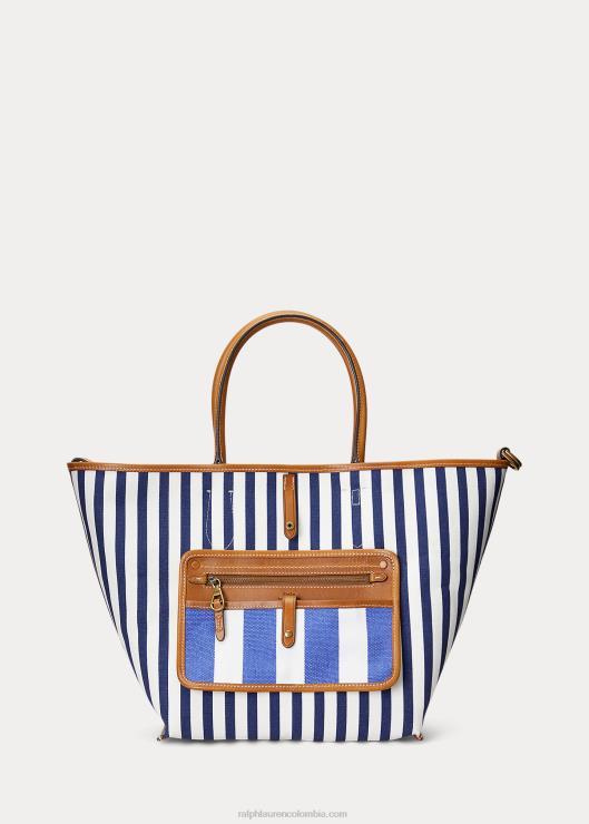 bolso tote Bellport mediano reversible de lona mujer marina real/marina de newport Ralph Lauren 2XR2V5194