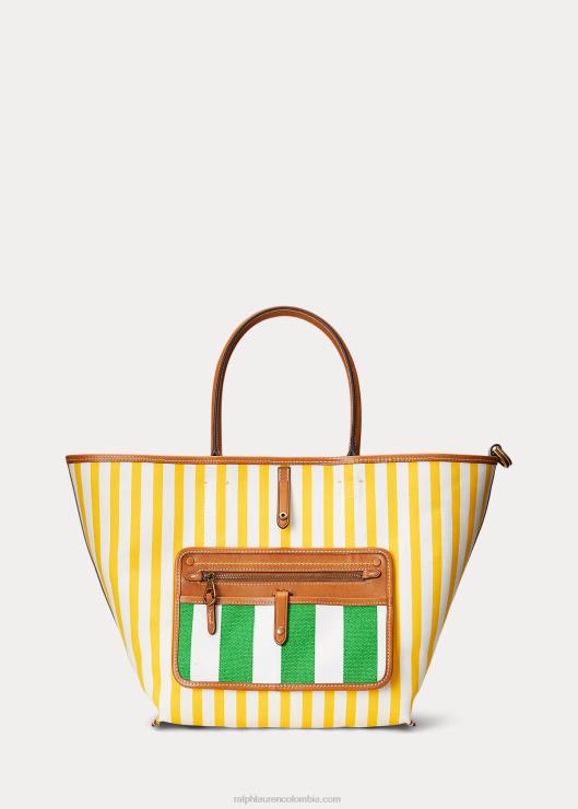 bolso tote Bellport mediano reversible de lona mujer perenne/amarillo pez luna Ralph Lauren 2XR2V5195