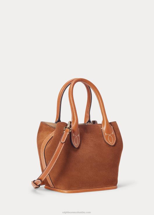 bolso tote Bellport mini de ante mujer canela Ralph Lauren 2XR2V5210