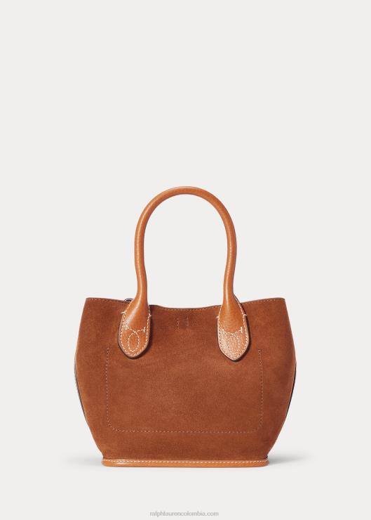 bolso tote Bellport mini de ante mujer canela Ralph Lauren 2XR2V5210