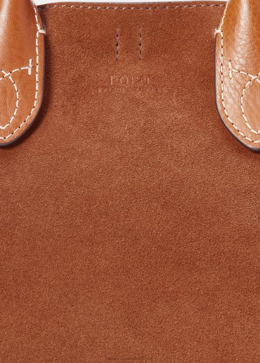 bolso tote Bellport mini de ante mujer canela Ralph Lauren 2XR2V5210