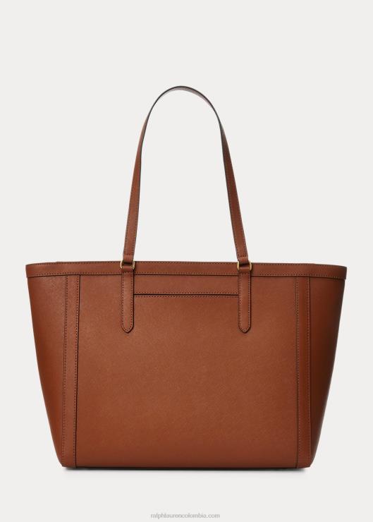 bolso tote clare grande de piel con rayas cruzadas mujer broncearse Ralph Lauren 2XR2V5429