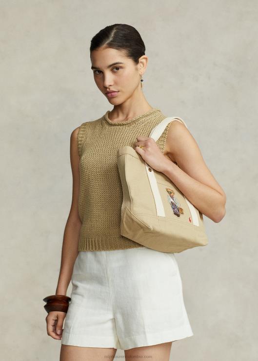 bolso tote minipolo de lona mujerRalph Lauren 2XR2V5241