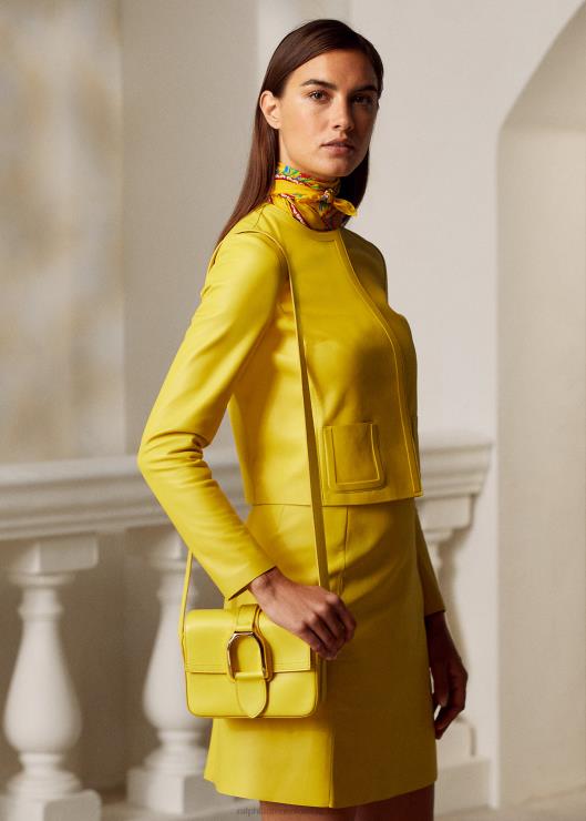 bandolera Welington de piel de becerro mujer amarillo canario Ralph Lauren 2XR2V5263