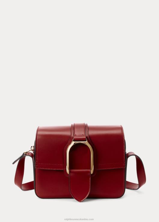 bandolera Welington de piel de becerro mujer color rojo oscuro Ralph Lauren 2XR2V5265