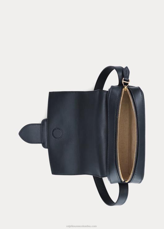 bandolera Welington de piel de becerro mujer marina marina Ralph Lauren 2XR2V5267