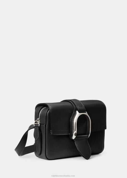 bandolera Welington de piel de becerro mujer negro Ralph Lauren 2XR2V5268