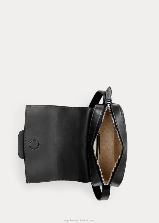 bandolera Welington de piel de becerro mujer negro Ralph Lauren 2XR2V5268