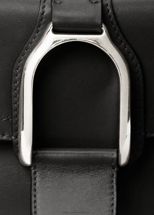 bandolera Welington de piel de becerro mujer negro Ralph Lauren 2XR2V5268