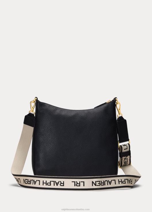 bandolera cameryn grande de piel granulada mujer negro Ralph Lauren 2XR2V5402