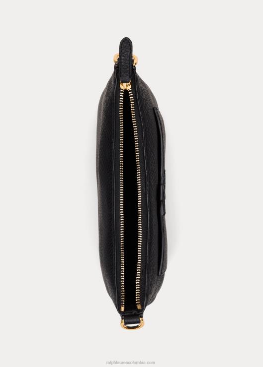 bandolera cameryn grande de piel granulada mujer negro Ralph Lauren 2XR2V5402