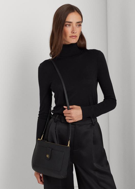 bandolera jamey mediana de piel granulada mujer negro Ralph Lauren 2XR2V5401