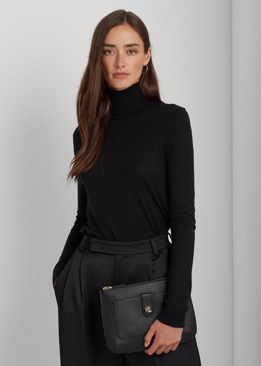 bandolera jamey mediana de piel granulada mujer negro Ralph Lauren 2XR2V5401