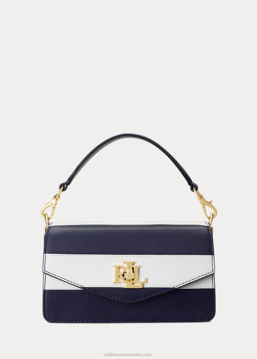 bandolera tayler pequeña de piel mujer raya azul marino/blanca refinada Ralph Lauren 2XR2V5450