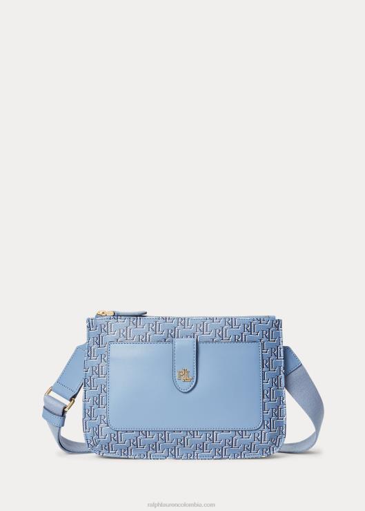 bolsa crossbody jamey mediana de lona revestida mujer pizarra azul Ralph Lauren 2XR2V5392