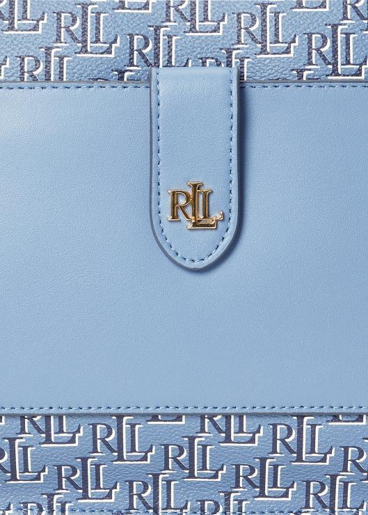 bolsa crossbody jamey mediana de lona revestida mujer pizarra azul Ralph Lauren 2XR2V5392