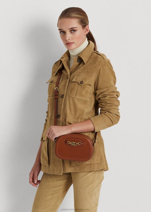 bolsa crossbody jordynn mediana de piel mujer broncearse Ralph Lauren 2XR2V5384