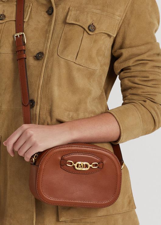 bolsa crossbody jordynn mediana de piel mujer broncearse Ralph Lauren 2XR2V5384