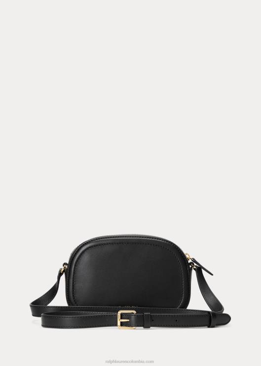bolsa crossbody jordynn mediana de piel mujer negro Ralph Lauren 2XR2V5383