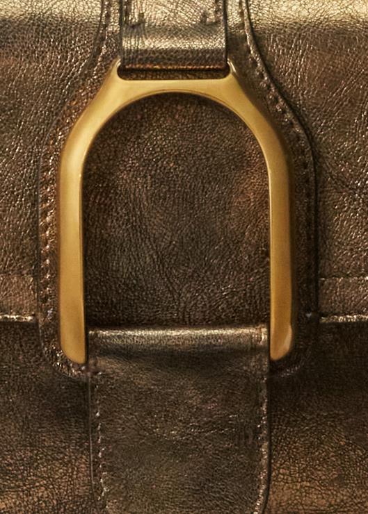 bolsa crossbody metalizada mujer bronce Ralph Lauren 2XR2V5261