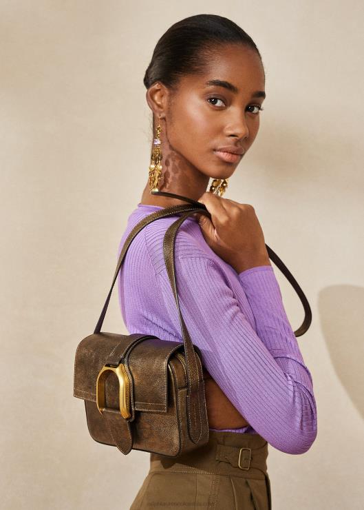 bolsa crossbody metalizada mujer bronce Ralph Lauren 2XR2V5261