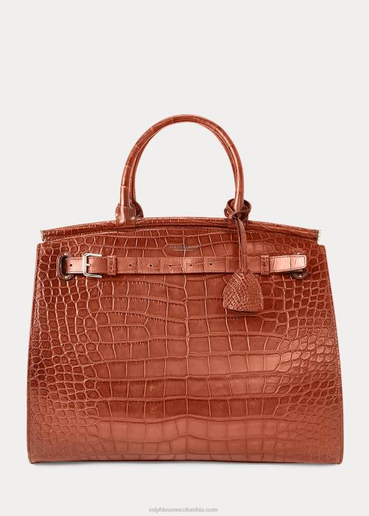 bolso de mano cocodrilo grande rl50 mujer Miel Ralph Lauren 2XR2V5306