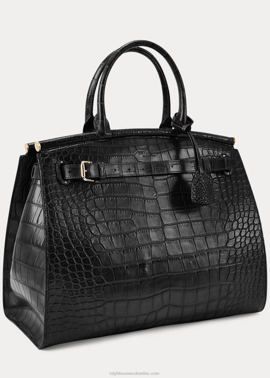 bolso de mano cocodrilo grande rl50 mujer negro Ralph Lauren 2XR2V5305